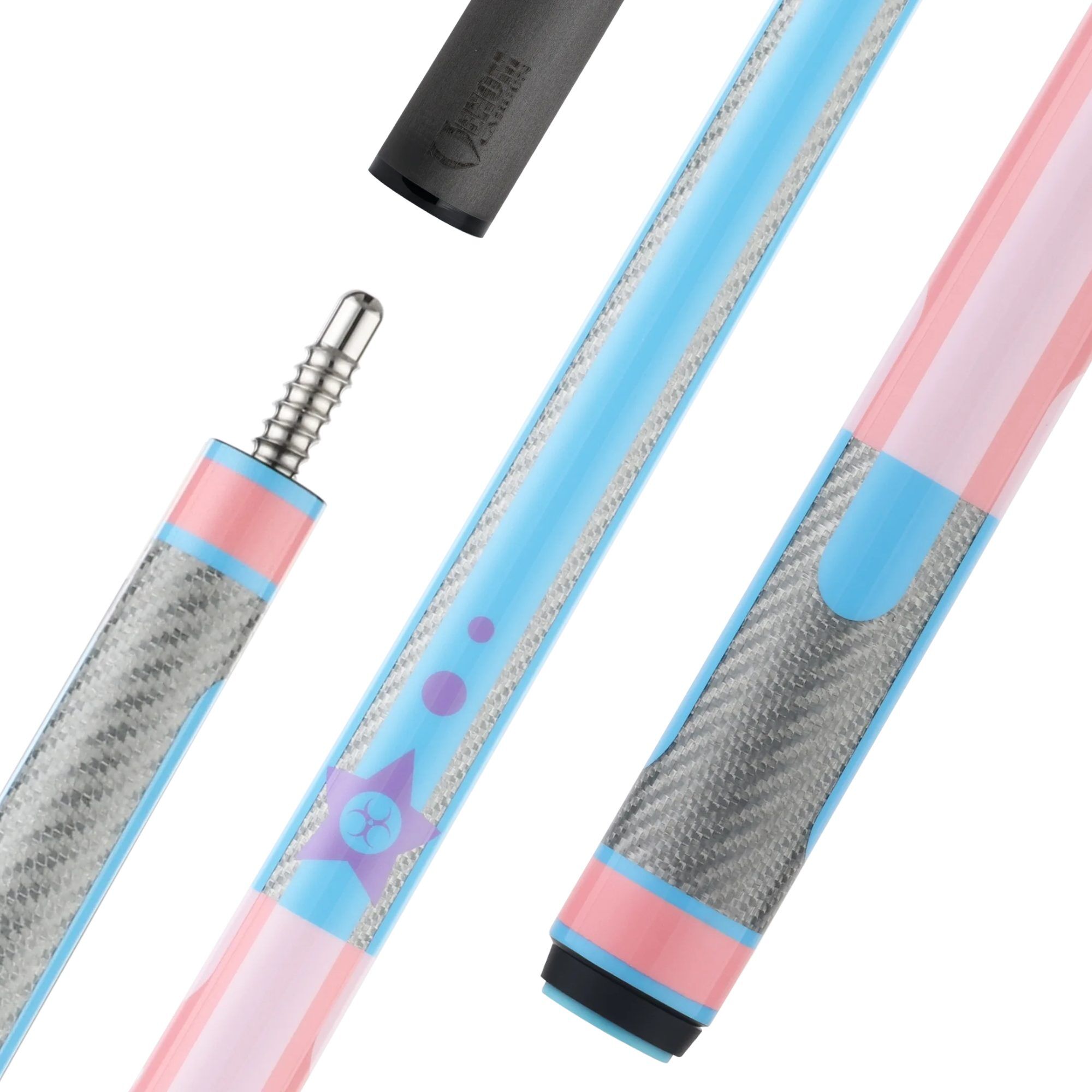 Poison Candy Sugar pool cue Pink/Light Blue, shaft and butt sections