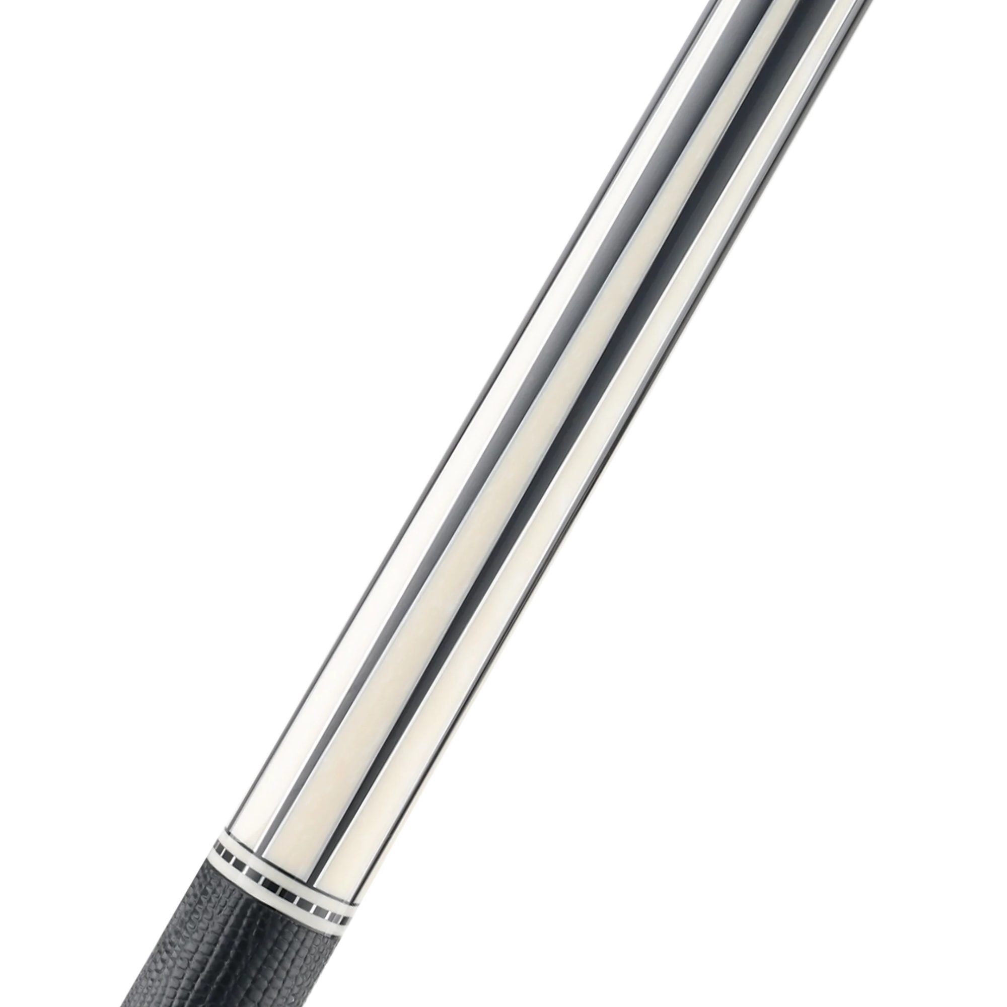 Predator Artisan Ebony and Ivorine pool cue, forearm close-up