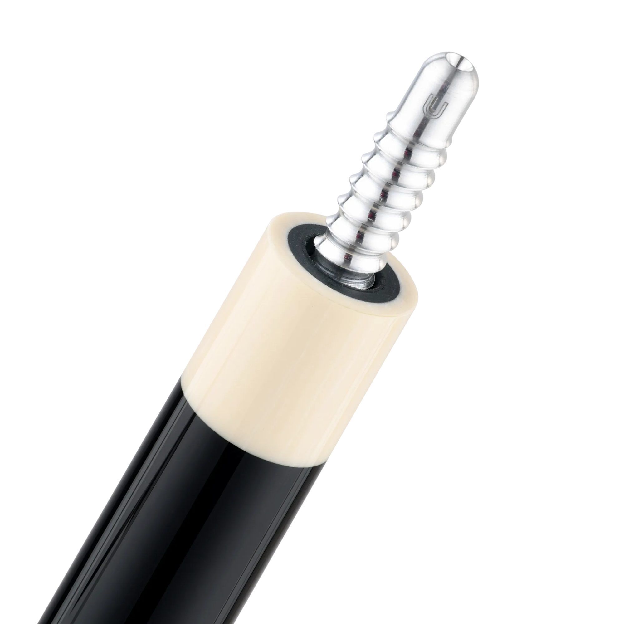 Predator True Splice 16 Ebony Blue Teal pool cue, joint pin close-up