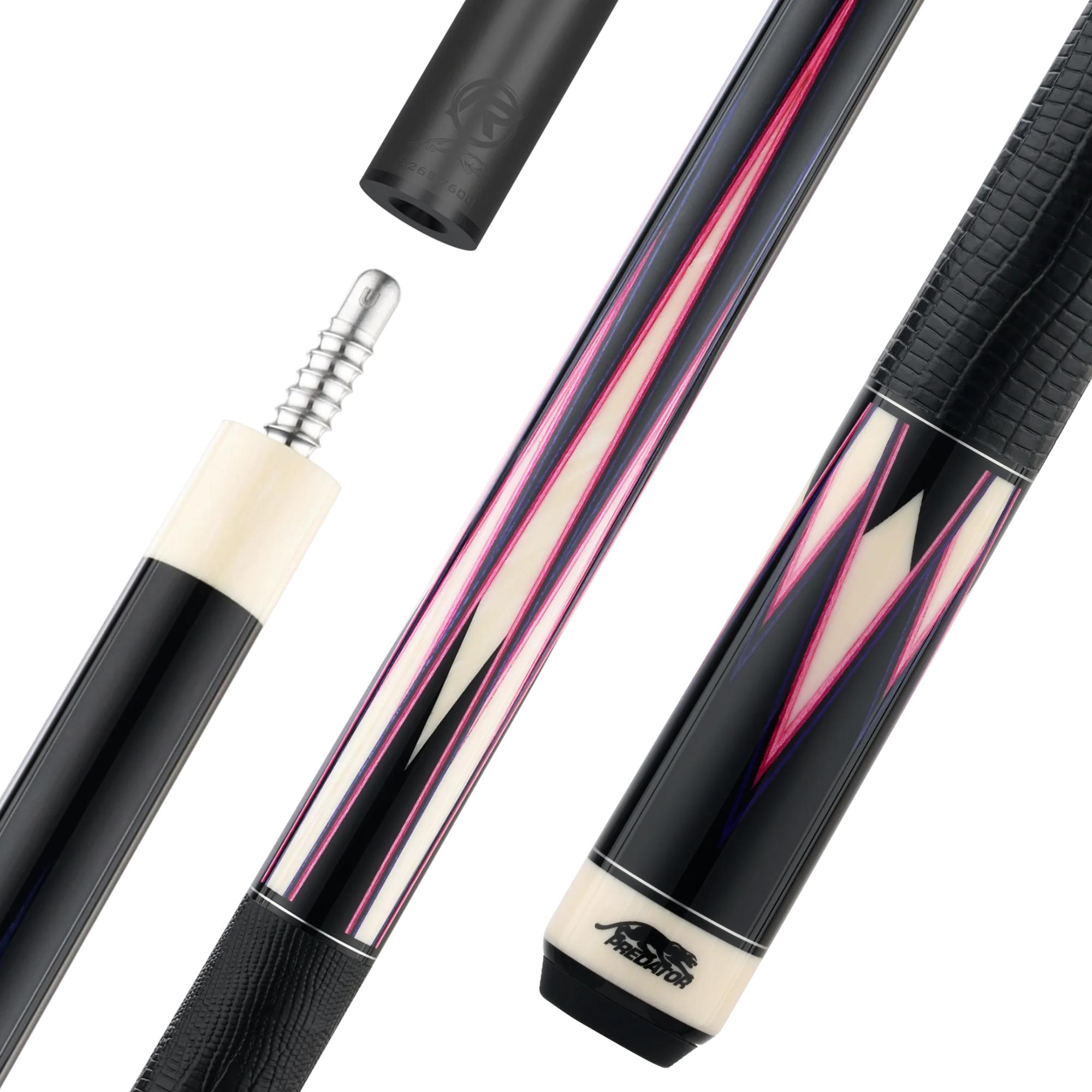 Predator True Splice 16 Ebony Purple Pink pool cue, shaft, joint and butt sections