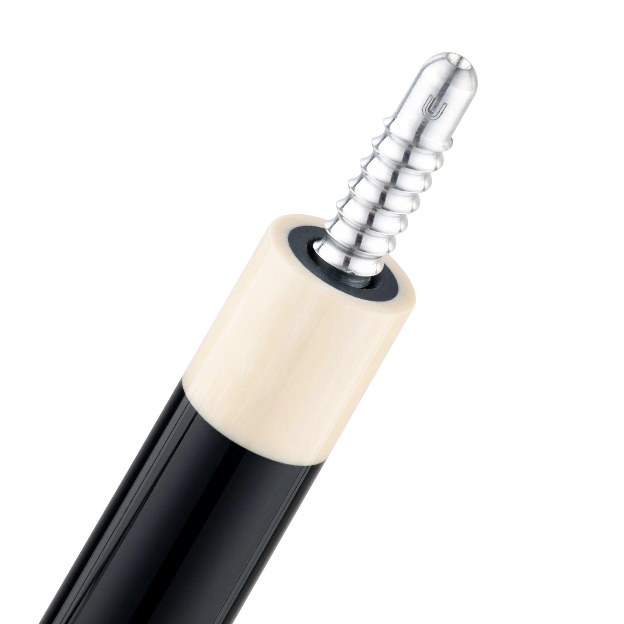 Predator True Splice 16 Ebony Red Orange pool cue, joint pin close-up